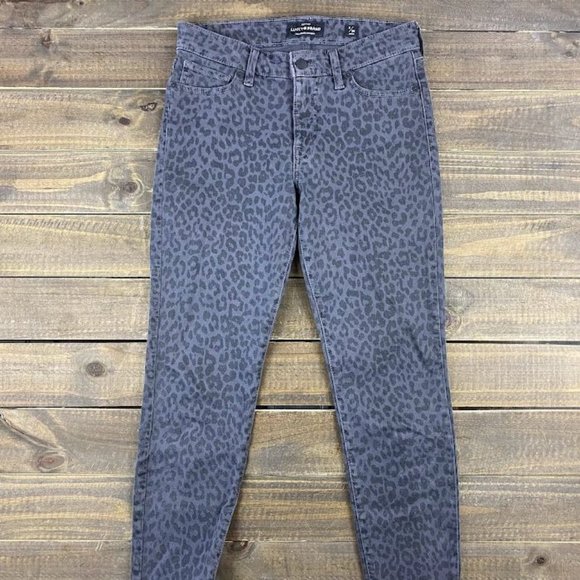 Lucky Brand Animal Print Gray Ava Skinny Jeans Women's Sz 2 Ankle Skinny Jeans - Picture 5 of 7
